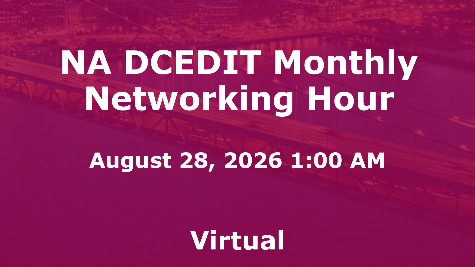 NA DCEDIT Monthly Networking Hour event image